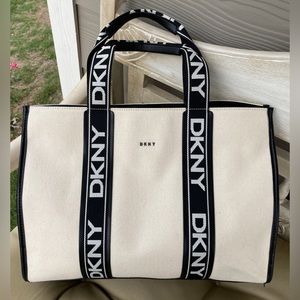 DKNY Cassie Logo Canvas Tote Bag